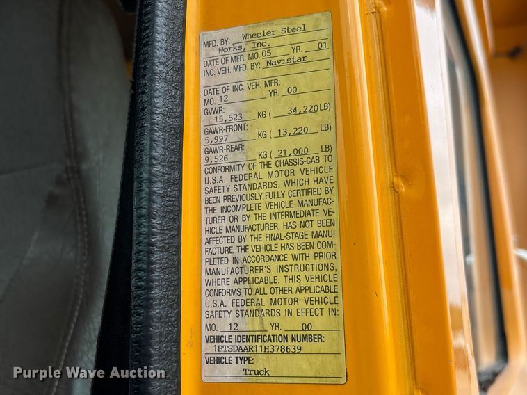 image for item FC5703 2001 International 4900 Crew Cab dump truck