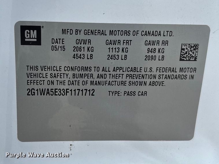 image for item FC5705 2015 Chevrolet Impala Limited 