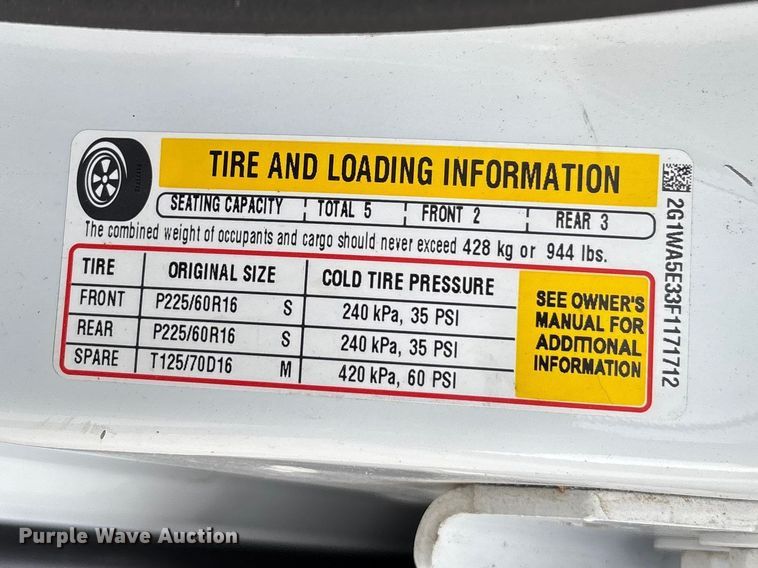 image for item FC5705 2015 Chevrolet Impala Limited 