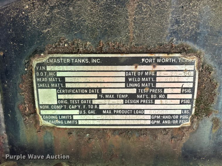 image for item FG0354 2010 Trailmaster Tanks, Inc. oil tank trailer