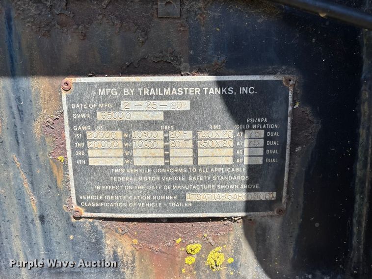 image for item FG0354 2010 Trailmaster Tanks, Inc. oil tank trailer