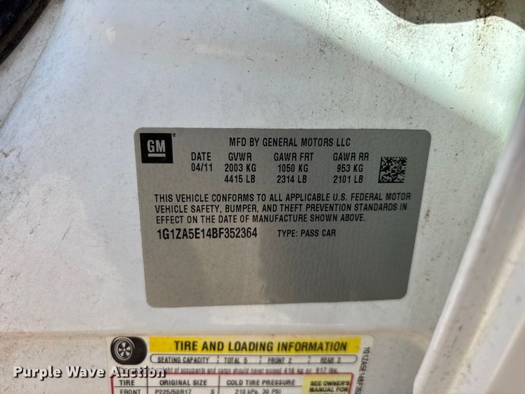 image for item FG0357 2011 Chevrolet Malibu 