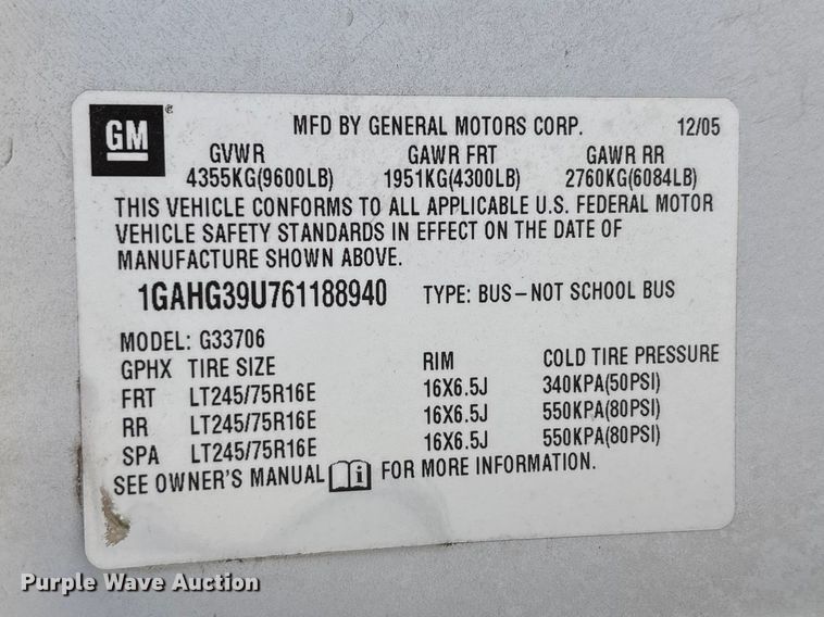 image for item FG0361 2006 Chevrolet Express 3500 van