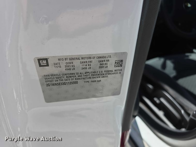 image for item FH6016 2016 Chevrolet Impala Limited 