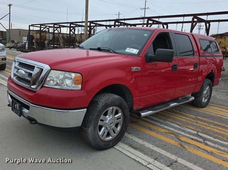 image for item FH6092 2008 Ford F150 Crew Cab flatbed pickup truck