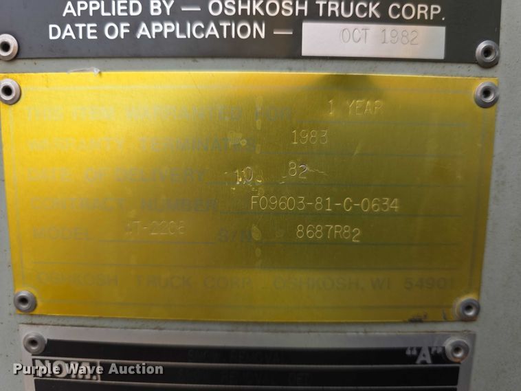 image for item FH6102 1982 Oshkosh  WT2206 snow blower truck