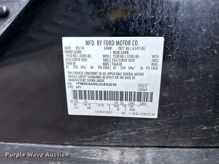 image for item FH7136 2018 Ford Explorer Police SUV
