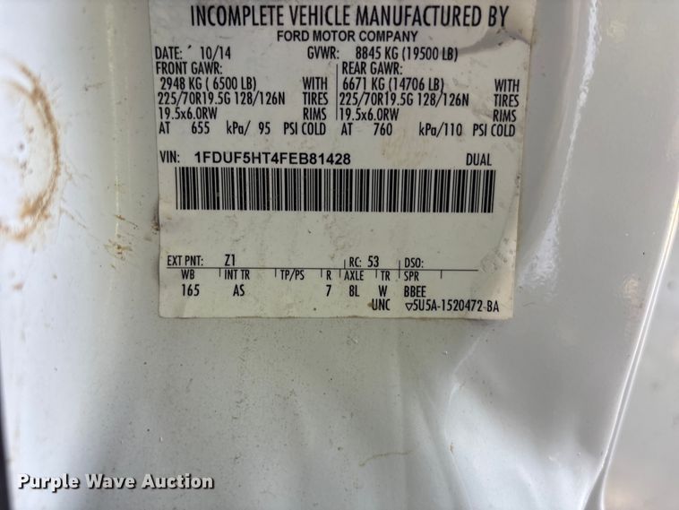image for item FH7139 2015 Ford F550 Super Duty XL utility / service truck