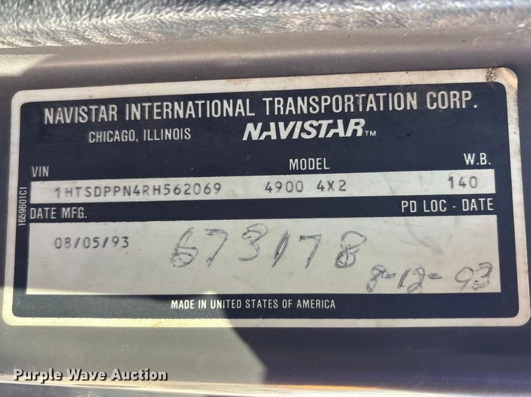 image for item FK1307 1994 International 4900 dump truck