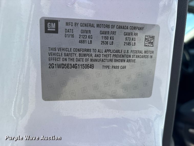 image for item FK1436 2016 Chevrolet Impala Limited Police Cruiser 