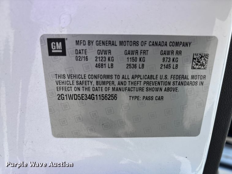 image for item FK1439 2016 Chevrolet Impala Limited Police Cruiser 