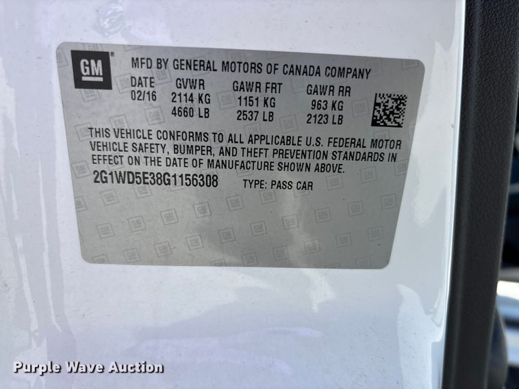 image for item FK1440 2016 Chevrolet Impala Limited Police Cruiser 