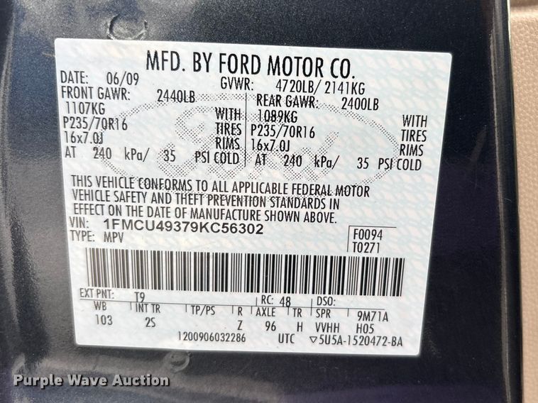 image for item FK1456 2009 Ford Escape  SUV