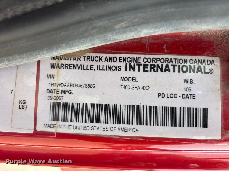 image for item FK1461 2008 International 7400 SFA dump truck