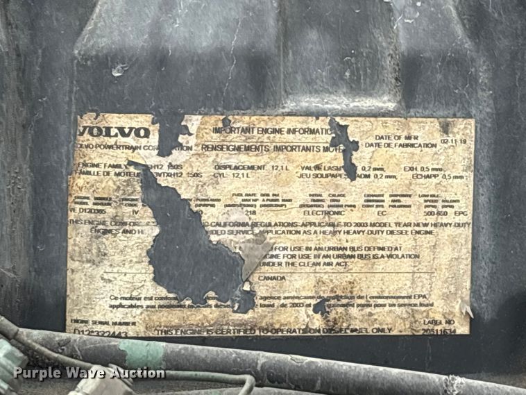 image for item FK1472 2003 Volvo VHD dump truck