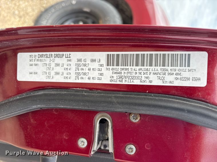 image for item FK1479 2012 Dodge Ram 1500 Crew Cab pickup truck