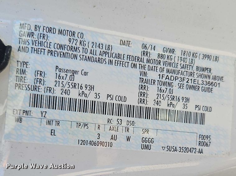 image for item FN5618 2014 Ford Focus SE 