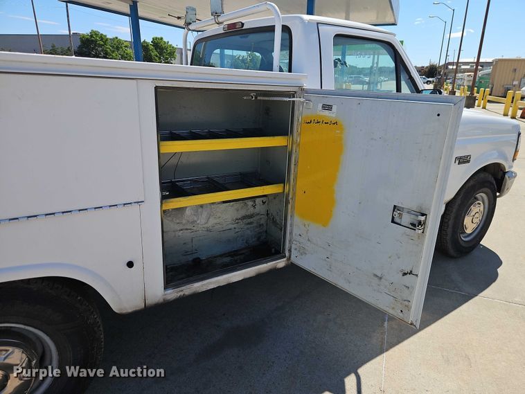 image for item FN5619 1997 Ford F250 utility bed pickup truck