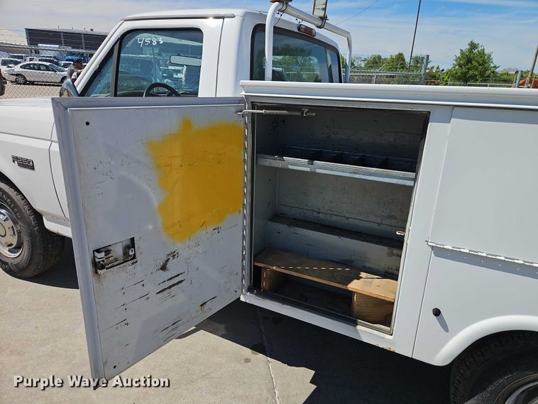 image for item FN5619 1997 Ford F250 utility bed pickup truck