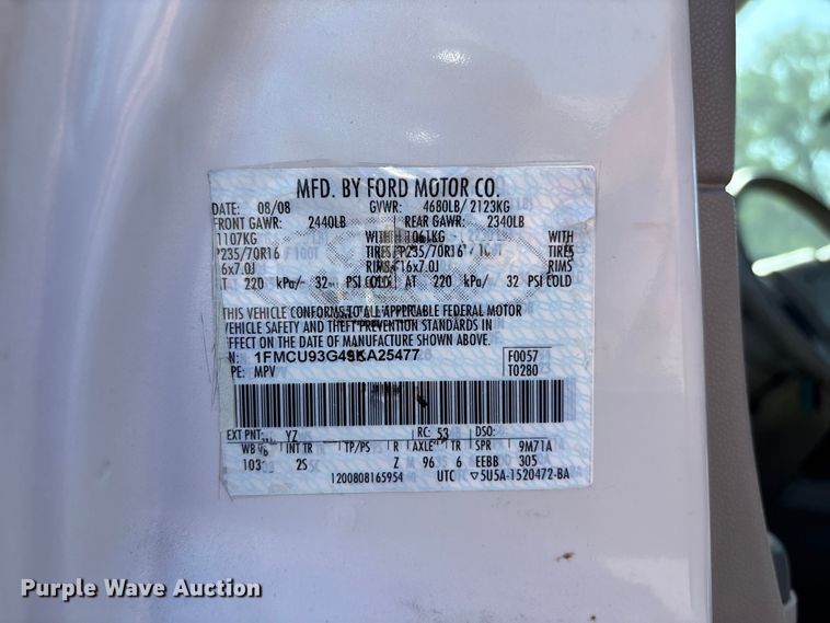 image for item FN5631 2009 Ford Escape XLT SUV