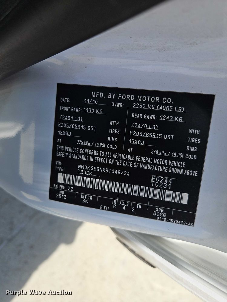 image for item FN5650 2011 Ford Transit Connect XLT van