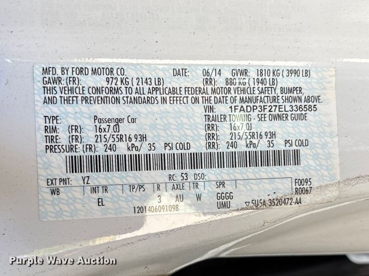 image for item FN5656 2014 Ford Focus SE 