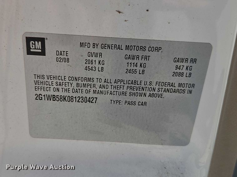 image for item FN5657 2008 Chevrolet Impala LS 