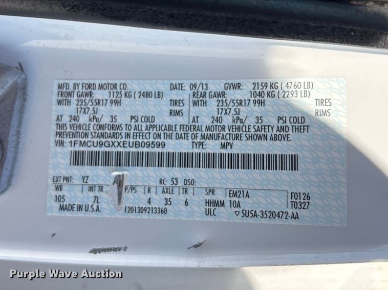image for item FN5659 2014 Ford Escape SE SUV