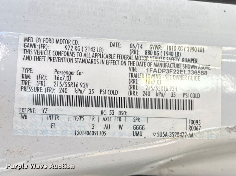 image for item FN5660 2014 Ford Focus SE 