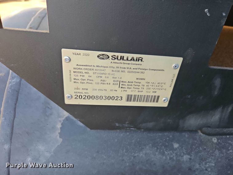 image for item FN5661 (2) Sullair ST1109AC air compressors