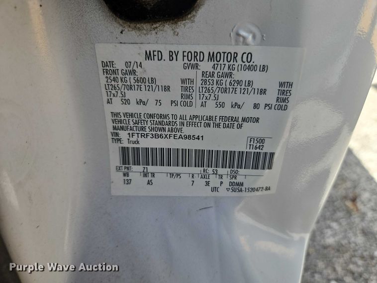 image for item FN5664 2015 Ford F-350 pickup truck