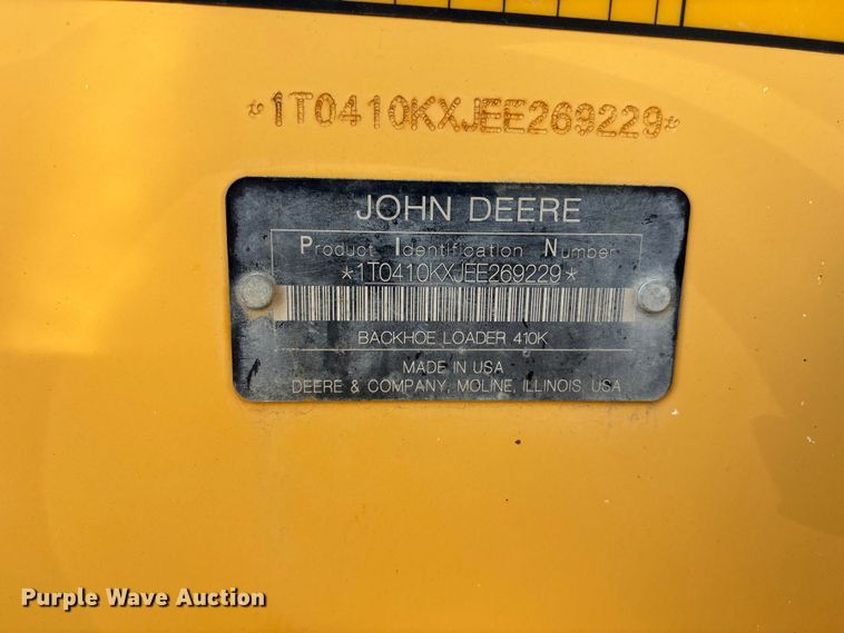 image for item FN5669 2014 John Deere 410K backhoe