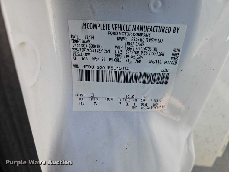 image for item FN5671 2015 Ford F550 Super Duty utility / service truck