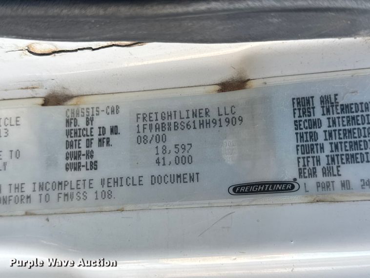 image for item MX9246 2001 Freightliner FL80 sewer jetter truck