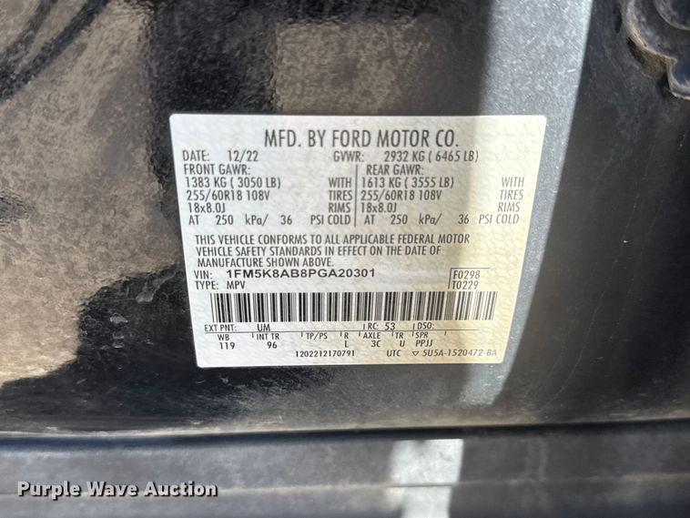 image for item MX9263 2023 Ford Explorer Police SUV