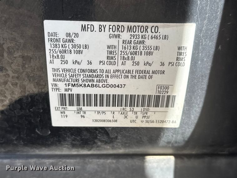 image for item MX9265 2020 Ford Explorer Police SUV