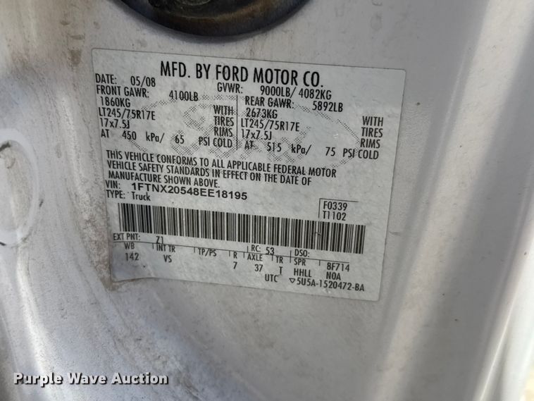 image for item MX9273 2008 Ford F250 Super Duty Ext. Cab pickup truck
