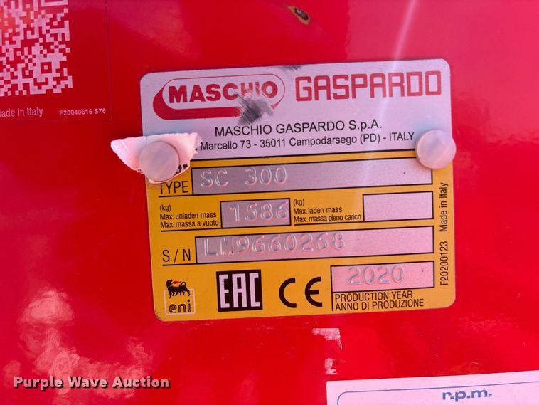 image for item DO5211 2020 Maschio Gasparado SC300 tiller