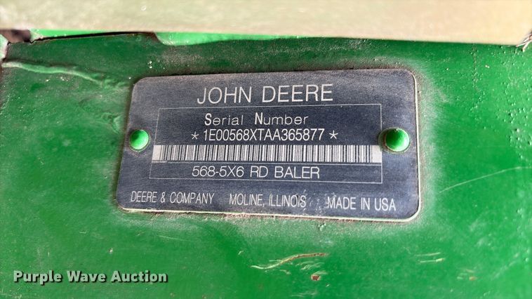 image for item EA7286 2010 John Deere 568 Mega Wide Plus round baler