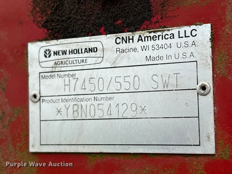 image for item EA7292 New Holland H7450 swather / windrower