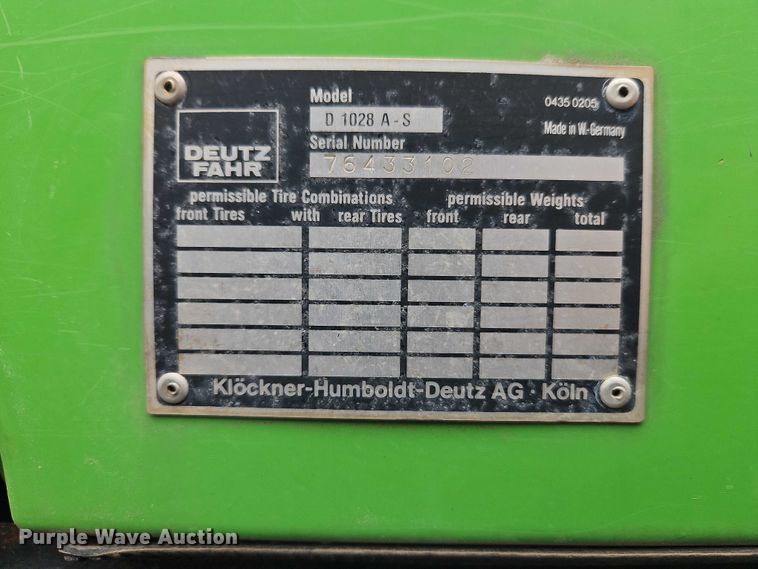 image for item EO7286 1986 Deutz-Allis 7145 MFWD tractor