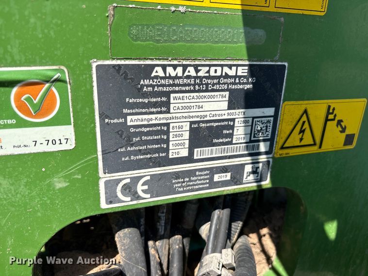 image for item ET2087 2019 Amazone Catros+ 9003-2TX compact disc harrow