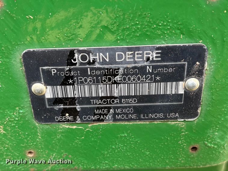 image for item ET2093 2014 John Deere 6115D MFWD tractor