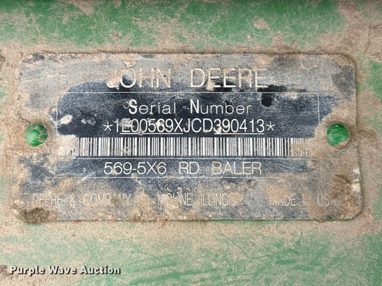 image for item EW4513 2012 John Deere 569  round baler