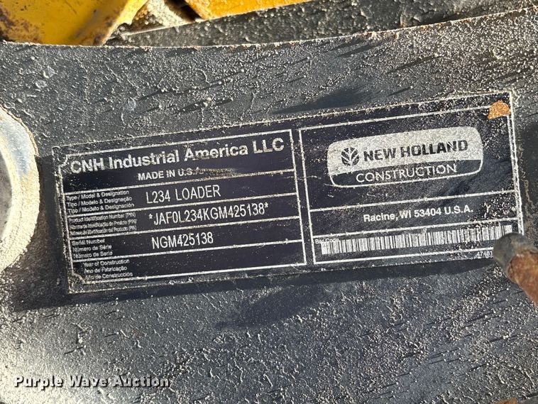 image for item FK1483 2016 New Holland L234 Loader skid steer loader