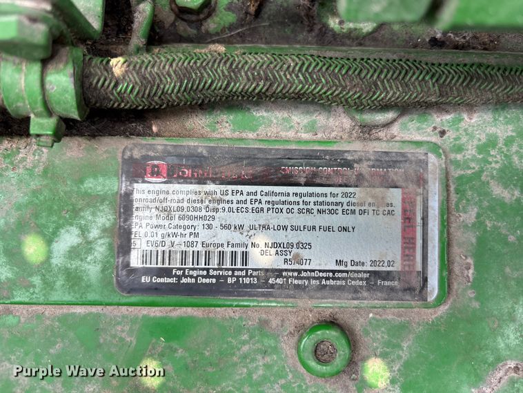 image for item YA3498 2022 John Deere S770S STS RWA combine