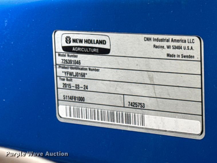 image for item YA3527 2015 New Holland T6.165 MFWD tractor