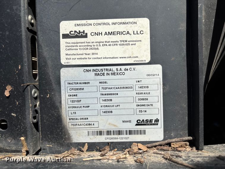 image for item YA3610 2014 Case 110A MFWD tractor
