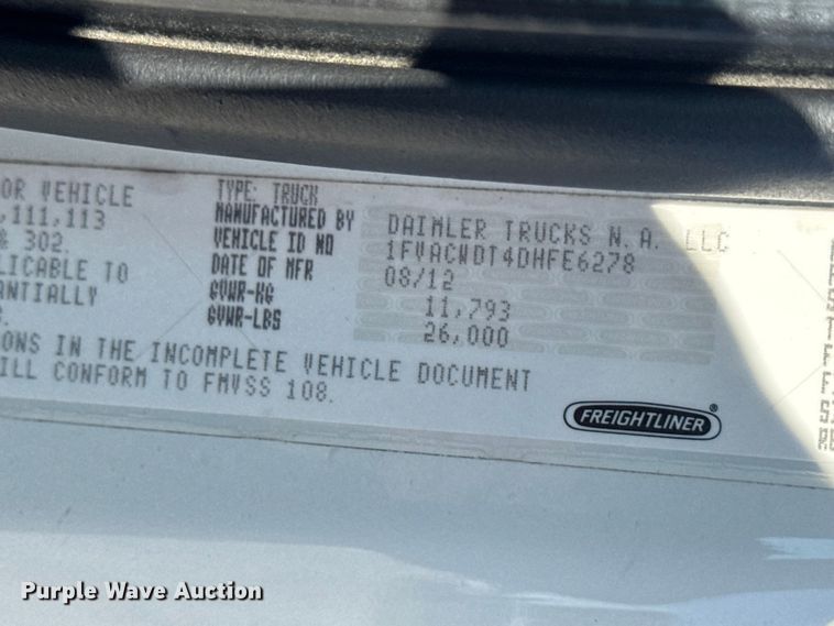 image for item EA2358 2013 Freightliner Business Class M2 delivery truck