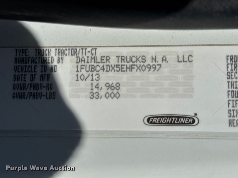 image for item EA2359 2014 Freightliner M2 Business Class semi truck